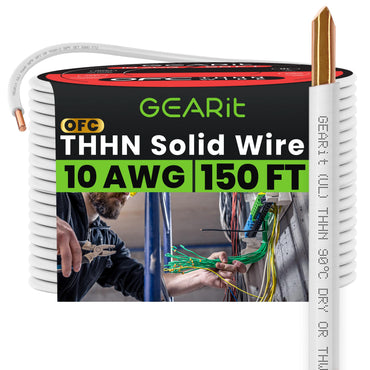 Color_White | GEARit 10 AWG solid THHN wire, white, 150 ft spool