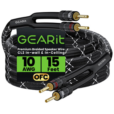 10 AWG Speaker Wire Cable with Banana Plugs