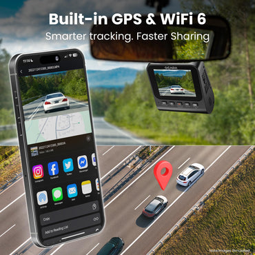 GEARit 4K Dual Dash Cam Front & Rear with WiFi GPS Night Vision 64GB Included