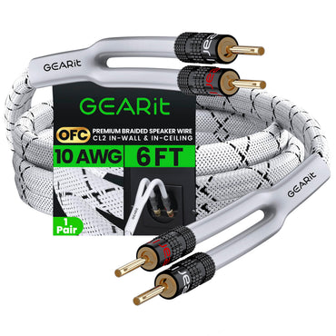 10 AWG Speaker Wire Cable with Banana Plugs
