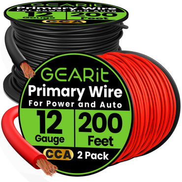 12 Gauge Power Ground Electrical Wire Copper Clad Aluminum Single Conductor 2 Primary Colors