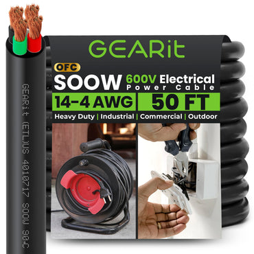 Conductors_4-Conductor | GEARit 14/4 AWG SOOW portable power cable 50 ft, 600V