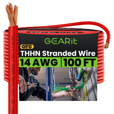 Color_Red | GEARit 14 AWG stranded THHN wire, red, 100 ft spool