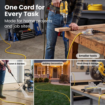 One extension cord for home projects and job sites