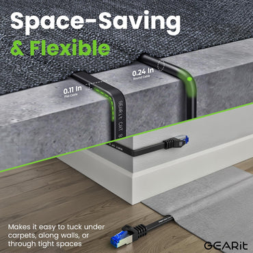 Cat8 flat outdoor cable space-saving flat profile