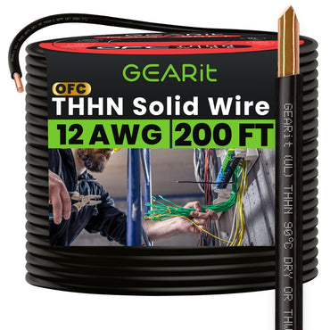 Color_Black | GEARit 12 AWG solid THHN wire, black, 200 ft spool