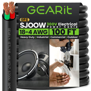 Conductors_4-Conductor | GEARit 18/4 AWG SJOOW portable power cord 100 ft, 300V