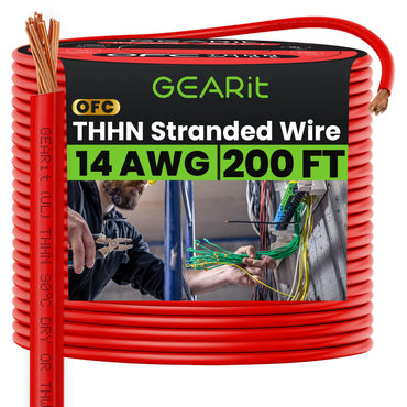 Color_Red | GEARit 14 AWG stranded THHN wire, red, 200 ft spool