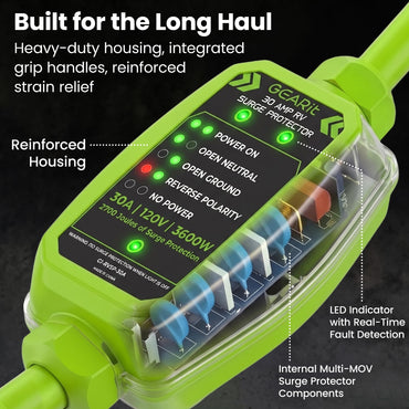 30-Amp RV Surge Protector Plug with 2700 Joules Surge Protection - Weather Resistant
