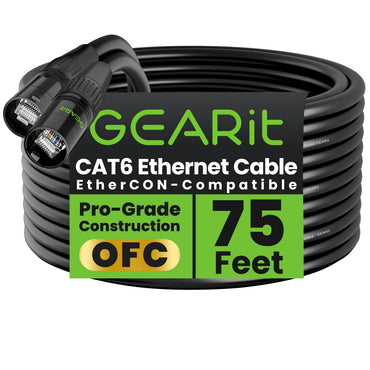 CAT6 Shielded EtherCON Cable, Black