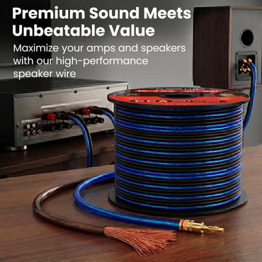 18 Gauge Speaker Wire, Speaker Cable 100ft for Car Audio, Home Theater, CCA