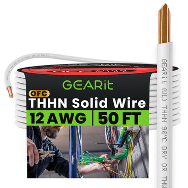 Color_White | GEARit 12 AWG solid THHN wire, white, 50 ft spool