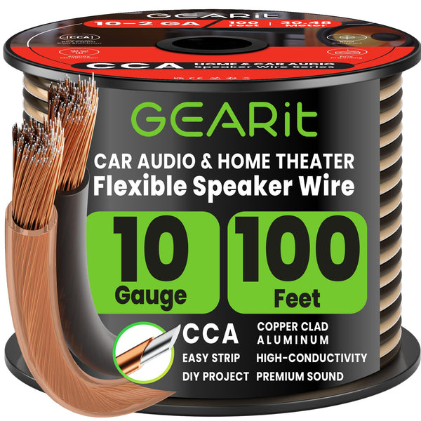 10 Gauge Speaker Wire CCA - Copper Clad Aluminum, Translucent
