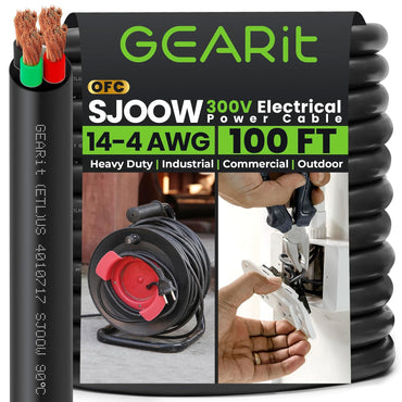 Conductors_4-Conductor | GEARit 14/4 AWG SJOOW portable power cord 100 ft, 300V
