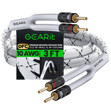10 AWG Speaker Wire Cable with Banana Plugs