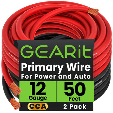 12 Gauge Power Ground Electrical Wire Copper Clad Aluminum Single Conductor 2 Primary Colors