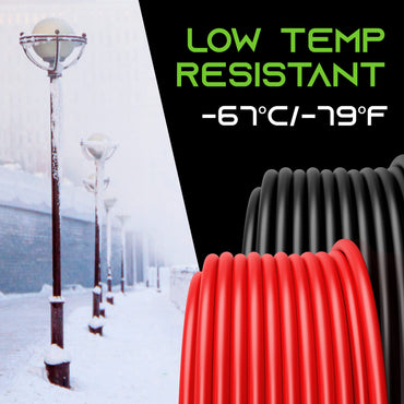 12AWG 600V Tinned OFC Stranded Silicone Wire, 2-Pack (Black & Red)