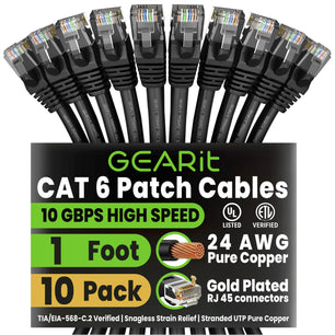 Cat6 Patch Cables Cat 6 Ethernet Cable 10-Pack