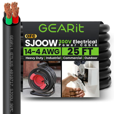 Conductors_4-Conductor | GEARit 14/4 AWG SJOOW portable power cord 25 ft, 300V