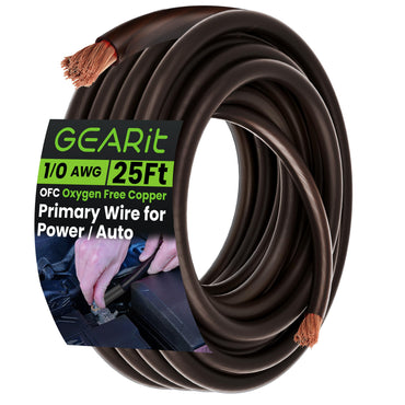1/0 Gauge OFC Ground Wire - 0AWG Electrical Power Cable - 25 Feet