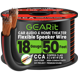 18 Gauge Speaker Wire CCA - Copper Clad Aluminum - Home Theater, Car Speakers & More