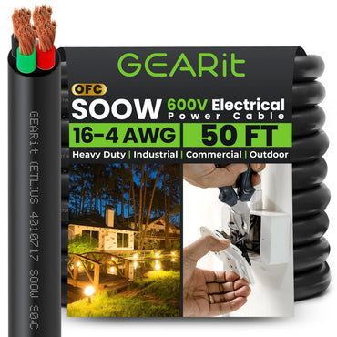 Conductors_4-Conductor | GEARit 16/4 AWG SOOW portable power cable 50 ft, 600V