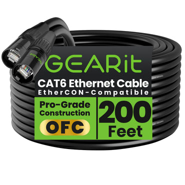 CAT6 Shielded EtherCON Cable, Black