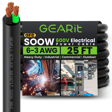Conductors_3-Conductor | GEARit 6/3 AWG SOOW portable power cable 25 ft, 600V