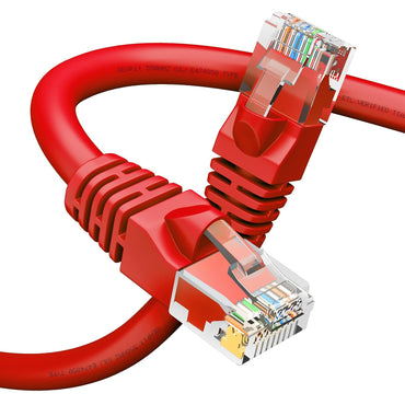 GEARit Cat6 Patch Cables 1 Foot Cat 6 Ethernet Cable 1-Pack Red