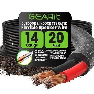 14 AWG 2-Conductor CCA Outdoor Speaker Wire, CL3 Rated