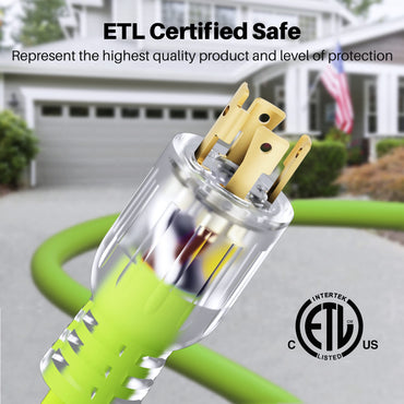 30 Amp 10/4 AWG NEMA 14-30P to 4x 5-20R STW Extension Power Cord