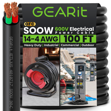 Conductors_4-Conductor | GEARit 14/4 AWG SOOW portable power cable 100 ft, 600V