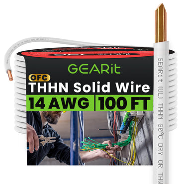 Color_White | GEARit 14 AWG solid THHN wire, white, 100 ft spool