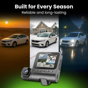 GEARit 3-Channel 4K Dash Cam - Front, Inside & Rear with GPS & Night Vision, 64GB Included