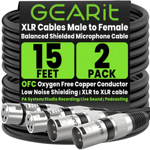 XLR Extension Cable (Male to Female), Black