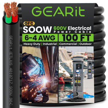 Conductors_4-Conductor | GEARit 6/4 AWG SOOW portable power cable 100 ft, 600V