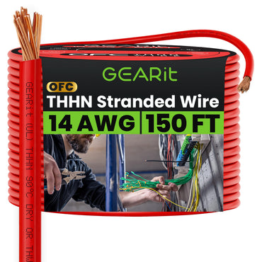 Color_Red | GEARit 14 AWG stranded THHN wire, red, 150 ft spool