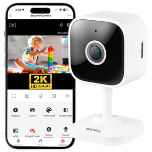 GEARit Wifi Indoor Camera for Baby & Pet Monitor - 2K Video, 2-Way Audio