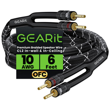 10 AWG Speaker Wire Cable with Banana Plugs