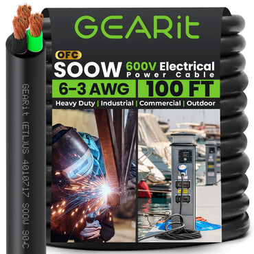Conductors_3-Conductor | GEARit 6/3 AWG SOOW portable power cable 100 ft, 600V