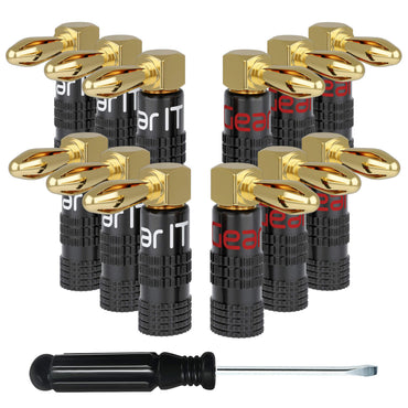 6 Pairs Right Angle Pin Type Speaker Banana Plugs