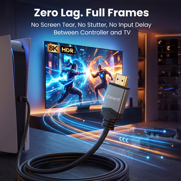 HDMI 2.1 Ultra High Speed 8K, 48Gbps, Resolution 120Hz with HDR Support