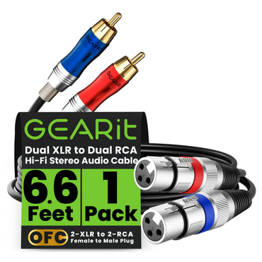Dual XLR Female to Dual RCA Male Cable