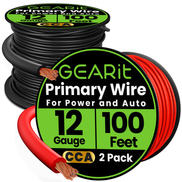 12 Gauge Power Ground Electrical Wire Copper Clad Aluminum Single Conductor 2 Primary Colors