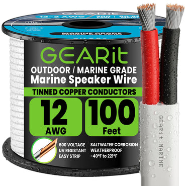 Gauge_12 AWG | GEARit 12 AWG tinned copper marine wire, 12/2 duplex, 100 ft