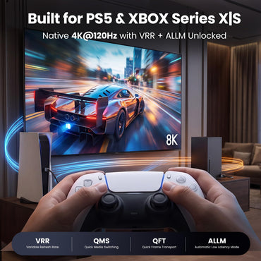 HDMI 2.1 Ultra High Speed 8K, 48Gbps, Resolution 120Hz with HDR Support