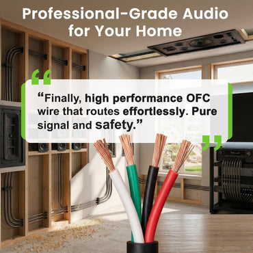 16/4 AWG OFC Outdoor Speaker Wire, Black