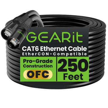 CAT6 Shielded EtherCON Cable, Black