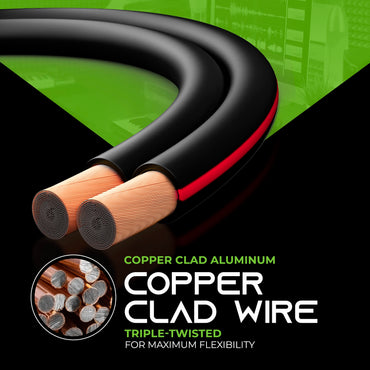 Copper clad aluminum speaker wire conductors