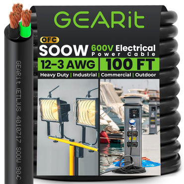 Conductors_3-Conductor | GEARit 12/3 AWG SOOW portable power cable 100 ft, 600V
